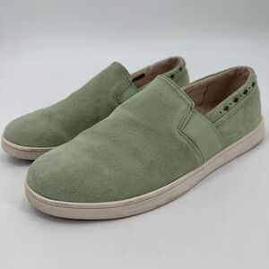 Spenco Women's 9 Slip On Shoes Casual Comfort Suede Leather Green Studded Accent